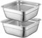 VUIUYOIES 2pieces Large Washing Up Bowl With Colander For Kitchen Sink Stainless Steel Washing Up Bowl With Drainer Plug Rice Bowl, 30cm