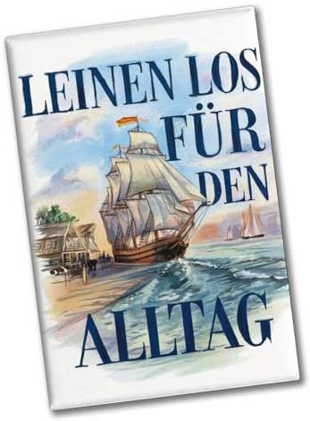 Segelschiff verlässt Hafen Souvenir Souvenir Magnet - Leinen los für den Alltag Maritimer Souvenir Magnet für Segelfans