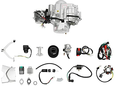 125CCM Motor Go Kart Motor 5.5KW Pocket Bike Vergaser 125CC 4 Takt Motor Einzelzylinder Drehmoment 8,5 N.M 3+1 Rückwärts, Halbautomatischer Für ATV Go Kart Dirt Bike Motocross Bike Motorrad Jeep