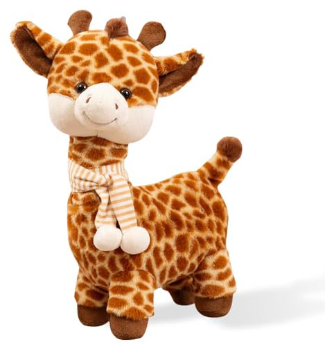 WDKXCN Giraffe Kuscheltier, 30CM Giraffe Puppe, Plüschtiere Giraffen mit Nschal Langer Hals, Giraffen Kuscheltiere Süß Geburtstagsgeschenk für Kinder