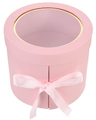 CALLARON Kasten Blumen-geschenkbox Runden Party Behälter Für Blumenarrangements Groß Runde Kisten Schachteln Zum Verpacken Blumenkästen Für Arrangements Hochzeit Dekorationen Oh Rosa Stoff