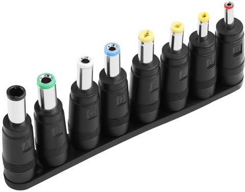 ELFJMZP DC 5521 Hembra a 8 Machos Juego de conectores de alimentación universal DC para portátiles, routers, electrónica pequeña (5,5 x 2,5/4,0 x 1,7/3,5 x 1,35/3,0 x 1,1/2,5 x 0,7/Micro USB/enchufe
