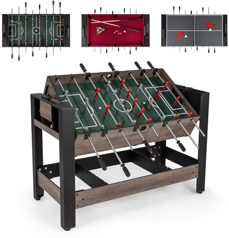 COSTWAY Multi Spieltisch drehbar, 2 in 1/3 in 1 Multifunktionstisch mit Tischkicker & Billardtisch, Tischfußball Komplett Set für Kinder, Erwachsene, Kickertisch für Zuhause, Spielzimmer