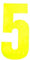 Merriway BH04966 Yellow High Visibility Reflective Plastic Stick-On Wheelie Bin Post Box Crate Dust Bin Number 150 mm (6 Inch) Number 5