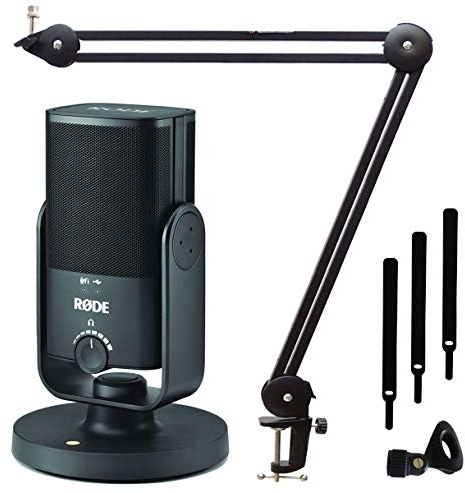 Rode NT-USB Mini Kondensator-USB- Podcast Mikrofon + keepdrum MS138 Gelenkarm-Stativ Black