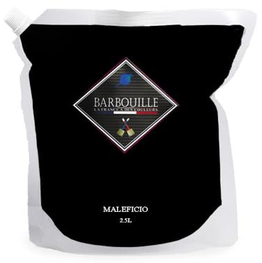 Peinture NoireAcrylique Maléficio - Aspect Satin - Peinture Mur, Plafond, Boiserie & Balcon - Lessivable - Séchage En 30 min - COV A+ - Fabriquée En France - 2,5 L - BARBOUILLE