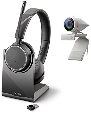Poly - Studio P5 Kit with Voyager 4220 UC (Plantronics) - 1080p HD - Video Conference Camera - Professional Webcam - and Wireless Stereo - Headset - Kit