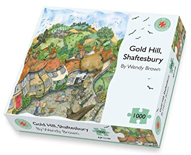 1000 Pieces Jigsaw Puzzle - Gold Hill Shaftesbury - For Adults Teens And Kids - Made In Britain, Difficult 66cm X 50cm