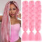 Xtrend 24Inch 3packs Braiding Hair Pink Kanekalon Jumbo Braids Hair Extension Jumbo Braiding for Twist Braiding Box Braids Crochet Hair (3Packs,Pink)…