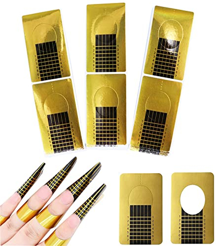 300 Stück Nagelschablonen Selbstklebende, Nagelformen für Gelnägel, Modellier Schablone für Gel-Nägel künstliche Nagel-Verlängerung