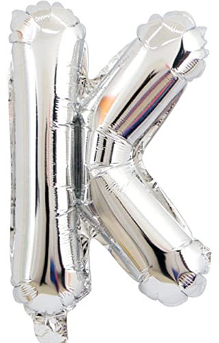 D2D | Party Balloon Buchstabe K in Silber - Größe 40 cm - Folienballon - Buchstabenballon - Geburtstagsdeko