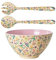 udc Rice - Set di 2 posate per insalata e insalata in melamina, colori assortiti