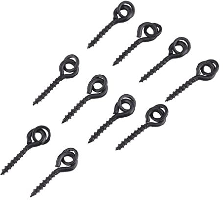 zalati Bait Screws 100pcs Boilie Bait Screw Terminal Rig Tackle with Round Link Loop for Carp Fishing Tool