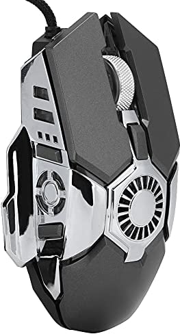 ASHATA Wired Gaming Mouse, Computermaus RGB Gaming 6 Tasten Wired Gamer Mäuse Für Laptop Desktop PC mit Lüfter Für Win7/8/10/IOS/XP/Vista (Grau)