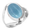 Jeweloporium 925 Sterling Silber Ringe für Frauen Blau Natürlich Angelite Edelstein Handgefertigt Silber Ringe Größe 63(20.1) Halloween Geschenk Mode Schmuck
