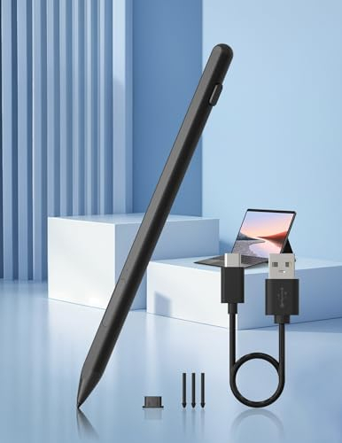 Microsoft Surface Pro Pen - Stylus for Surface Pro 11/10/9/8/7/6/5/4 & Go/Laptop/Studio/Book - Palm Rejection, Rechargeable, 4096 Pressure Sensitivity, Magnetic Attraction
