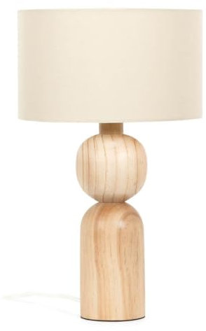 ValueLights | Rustic Wooden Base Bedside Table Lamp with Natural Drum Lampshade Living Room Bedroom Light | Table Lamps, Home Décor & Improvement Essential