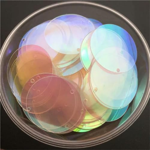 KEMTAT 10 mm, 15 mm, 20 mm, 25 mm, 30 mm, PVC, flach, rund, lose Pailletten, Pailletten, Nähen, Hochzeit, Bastelzubehör mit 1 Seitenloch