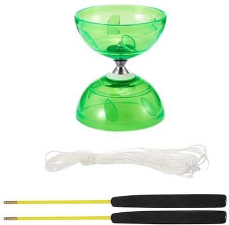 Will LIke Diabolo mit Kugellager, Kommt mit professionellem Stick,Freizeitsport, perfekt für Outdoor-Sportarten (Grün)