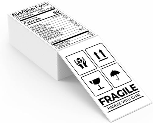 MUNBYN Etiketten 3x5 (7,6x12,7 cm) Versandetiketten 500 Stück Thermopapier für Labeldrucker Thermodirekt-Etiketten Wasserfester Weiß, BPA/BPS-frei