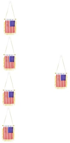 JECOMPRIS 5 Stück Rückspiegel Hängeflagge Rückspiegel Zubehör Auto Dekorationen Bauernhaus Dekorationen Für Zuhause Auto Zubehör Innenraum Auto Anhänger Für Rückspiegel Auto Ornament