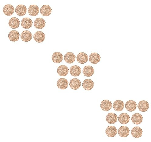 SEWACC 30 STK Strohkappe doll Accessories Puppenhüte Miniaturhüte für Schmuck Strohhüte für Puppen chapeu de Miniaturen Chapéu Minihut zum Selbermachen geflochtene Strohhüte Hölzern