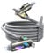 LISEN 4 in 1 Charger Cable, Multi Charger Cable [240W 2M] Type C/A to C/Lightning Cord for iPhone 16e 16 15 14 Pro/MacBook/iPad/Samsung S25/Switch 2/PS5, Charging Cables for Multiple Devices