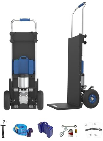 XSTO ZW4250 Electric Dolly Stair Climbing Cart, 1500W Powered Stair Climber Hand Truck Trolly, 550lbs Load Capacity Motorized Stair Climbing Dolly for Moving Heavy Cargoes on Stairs