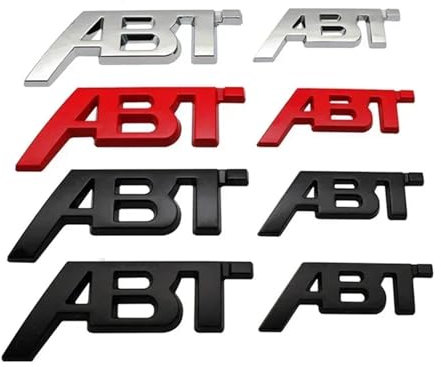 3D-Metall-ABT-Logo-Buchstaben-Aufkleber for den Kühlergrill(Sticker Matt Black,115mm x45mm)