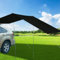 Toldo Lateral del Coche Tienda de Campamento Trasero con protección UV, con 2 Bolsas de Agua portátiles, toldo Impermeable para el Sol (Negro, 440 x 200 cm)