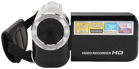 Camcorder 16MP 1080P 16X Digital Zoom 2.0inch Rotatable Screen Anti Shake USB Port 1/4 Inch Threaded Hole Video Camera Camcorder for Travel