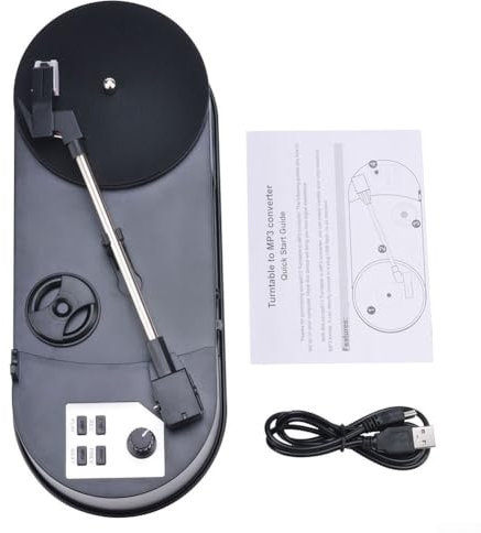 Tocadiscos compacto 3345 PRM que convierte vinilo a MP3 con ranura para tarjeta ForSD integrada y construcción robusta de ABS