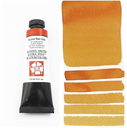 Daniel Smith Extra Fine™ Watercolor Paint, 15ml, Tube, Aussie Red Gold, 0.5 fl oz, (Pack of 1)