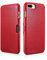 ICARER Hülle passend für Apple iPhone 8 Plus und iPhone 7 Plus (5.5 Zoll), Handyhülle mit echtem Leder, Case, Schutz-Hülle klappbar, dünne Handytasche, Slim Cover, Rot