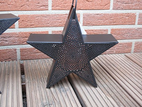 Campo Verde Windlicht Teelicht Stern schwarz Kupfer Verschiedene Größen (24x8x24cm)