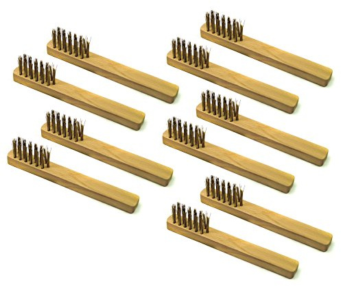 Spark Plug Electrical Terminal Steel Wire Cleaning Brush Wooden (10 pack) TE280
