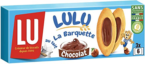 LULU La Barquette Chocolat Noisettes - Gâteau Moelleux Idéal pour le Goûter - 1 Paquet (120 g)