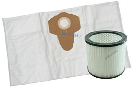 10 Microflies Staubsaugerbeutel + 1 Filter für Aldi Workzone Nass- und Trockensauger 25 Liter Volumen von Microsafe®