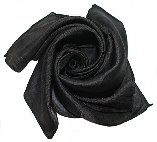 Your Silk Shop Nickituch/Seidentuch 1 A Qualitat unifarben Made in Thailand, 55x55cm, Schwarz