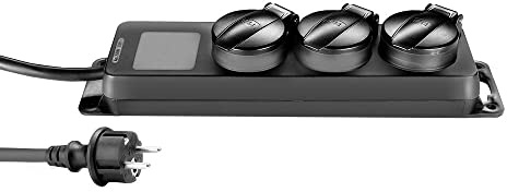 Adam Hall Cables PDU 3 IP - Steckdosenleiste, 3-fach, Schutzart IP44, schwarz, 1,4m