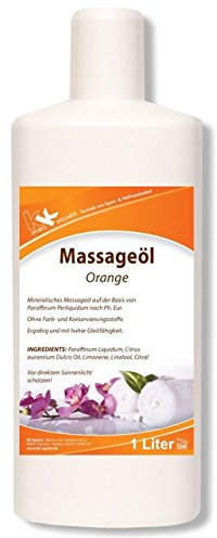 KK Massageöl Orange | 1 Liter Flasche | Belebendes Massageöl mit frischem Orangenduft