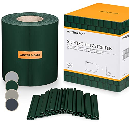 Winter & Bani Brise Vue Balcon Exterieur, Brise-Vue Imperméables pour Jardin et Clôture, Brise Vue Occultant, Cache Balcon Brise Vue Terrasse en PVC, Pare Vue Balcon (50 m, Vert)'