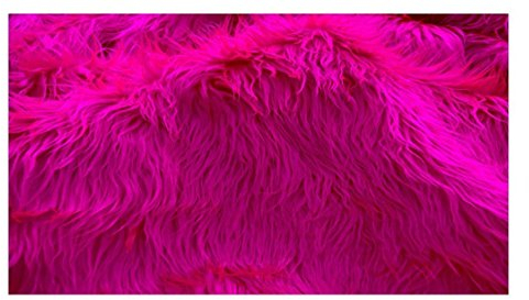 FABRICS-CITY PINK MONGOLISCHES ZOTTELFELL LANGHAAR FELLIMITAT STOFF STOFFE, 3958(Pink)