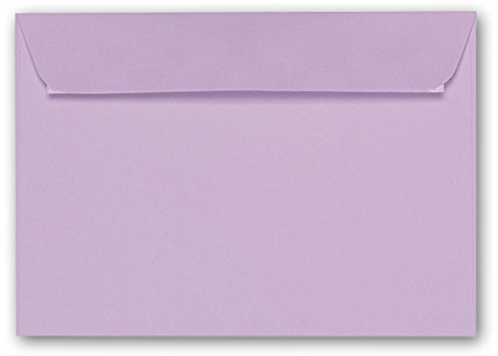 ARTOZ 25x Briefumschläge DIN C6 Flieder (Lila) - 16,2 x 11,4 cm - haftklebend - gerippte Kuverts ohne Fenster - Serie Artoz 1001