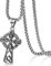 Flongo Herren-Kette Männer Anhänger Halskette, Edelstahl Silber Keltischer Knoten Irischer Triquetra Glücklicher Kreuz Kruzifix Liebe-Anhänger Kette Herren-Accessoires
