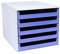 Metzger & Mendle 30050956BE hellgraue Schubladenbox mit 5 Schüben in azzurra (blau), Recycling, Blauer Engel zertifiziert