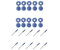 cyclingcolors Lot de 10 Rivets + Cache Rivet Bleu Plaque D'IMMATRICULATION Voiture Auto Moto Scooter MOBYLETTE Protection Plastique Aveugle VIS Boulon Fixation