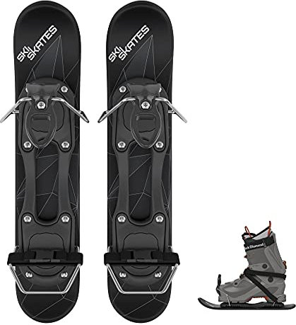 Skiskates - Mini Ski Skates für den Schnee | Skating Skis Snowblades Skiboards | Schlittschuhe für Schnee | Die Kürzesten Skier (Black | Ski Bindings)