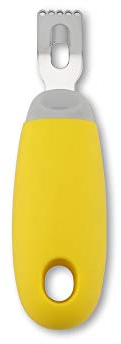 KITCHENDAO Zestenreißer Zitronenschäler und Orangenschäle Citrus Peeling Tool aus Edelstah- Ultra Sharp Lemon Zester - Soft-Touch-Griff Citrus Peeler - Spülmaschinenfest Gelb