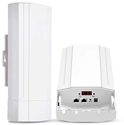 Alcance De 10 Km Enrutador CPE para Exteriores - Repetidor PTP, Punto De Acceso Wi-Fi De 900 Mbps Extensor De Puente Inalámbrico Wds WiFi para Cámara IP Doméstica,EU Plug
